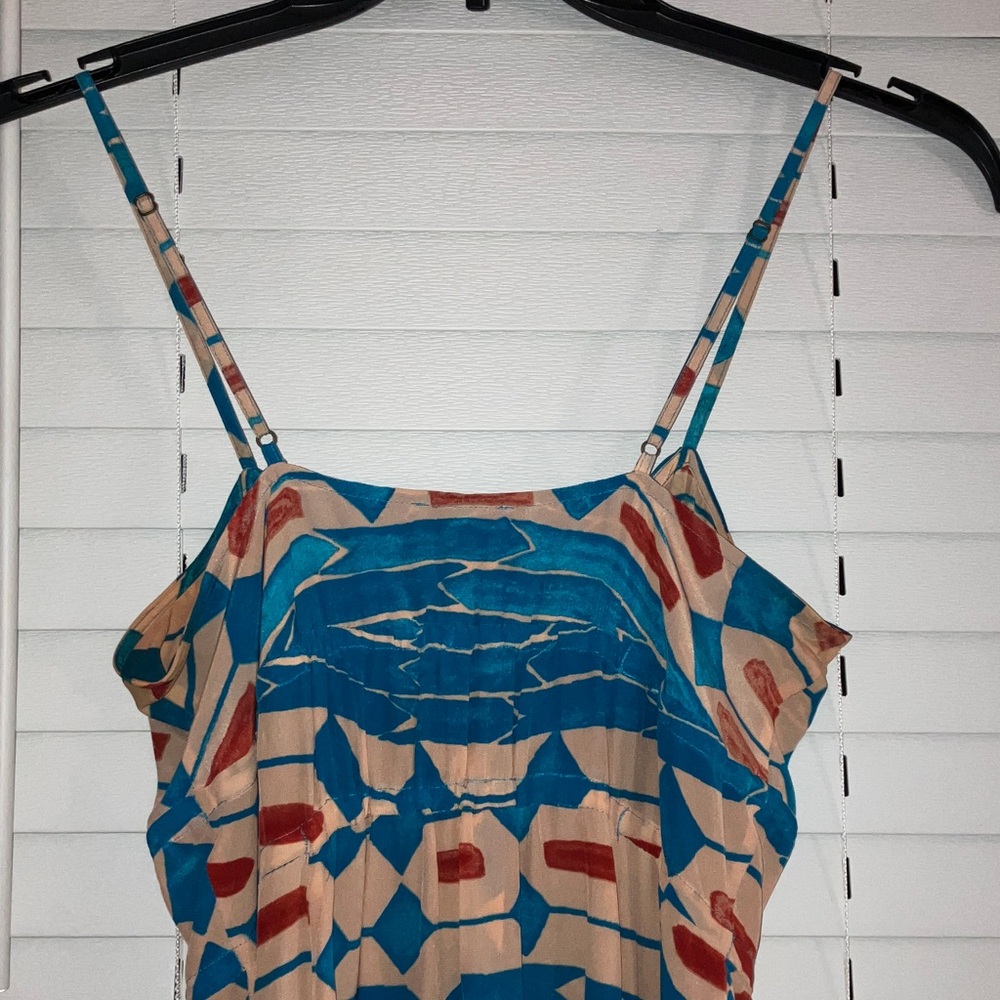 FLASH SALE! Plenty by Tracy Reese Blue and Orange Patterned Maxi Dress - Picture 7 of 10